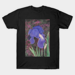 Purple Iris in Colored Pencil T-Shirt